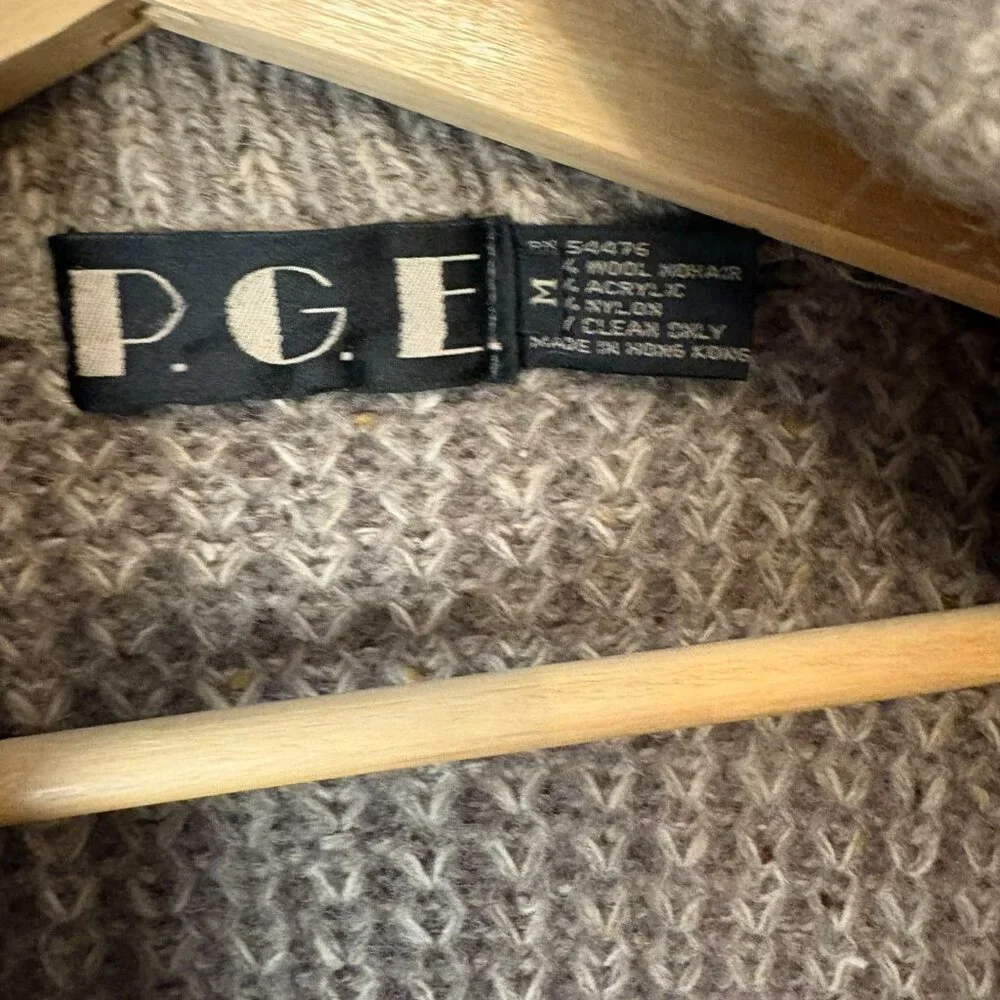 Vintage P.G.E. Wool Mohair Sweater Oatmeal Womens Small Grandmacore Cottagecore - Picture 4 of 11